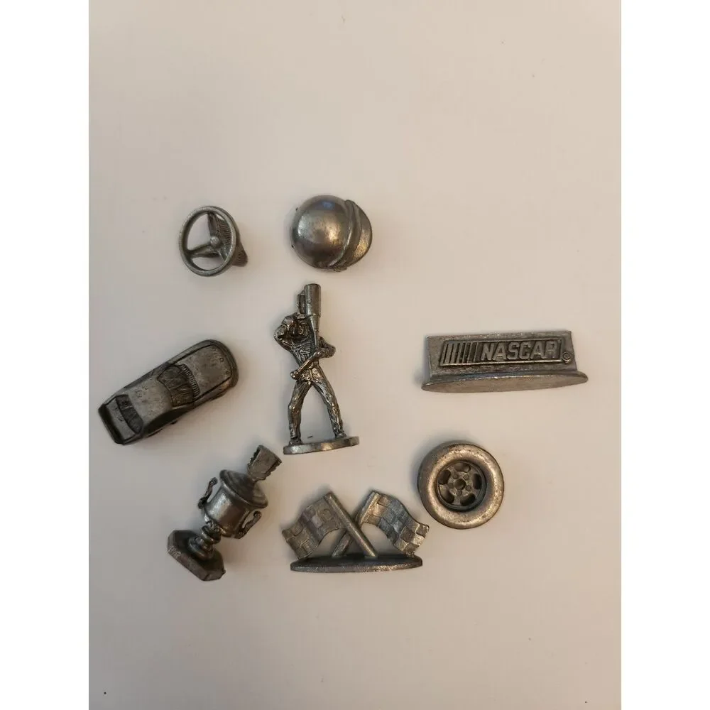 Monopoly NASCAR Edition Pewter Game Tokens 8 Pieces B4